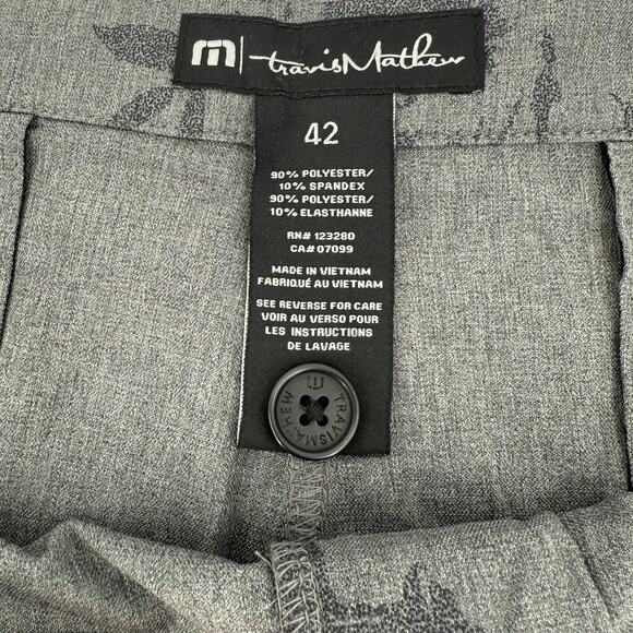 NWT Travis Mathew Inlet Heather Gray Floral Pinstripe Stretch Performance Shorts - Picture 7 of 11